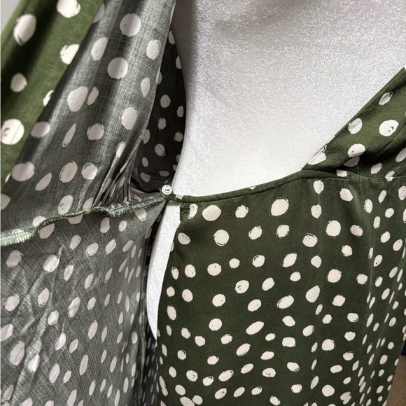 Velvet by Graham & Spencer Tie Front Wrap Polka Dot Long Sleeve Dress - Picture 12 of 14